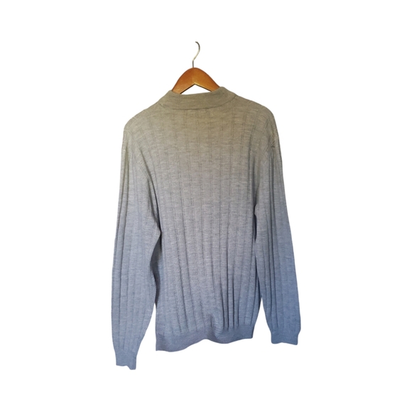 Grant Thomas Crew Neck 100% Italian Fine Merino Wool Sweater Men’s XL Gray Color - Picture 3 of 6